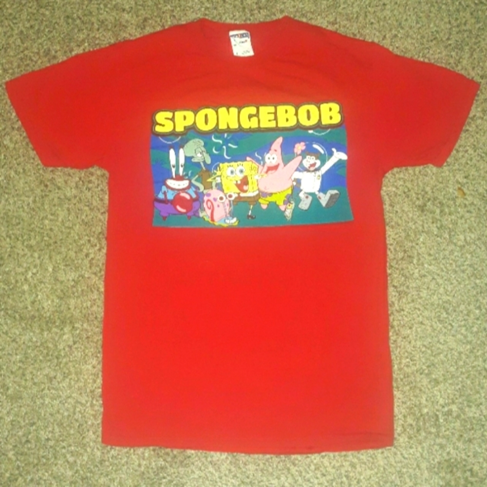 Boys Size Small Jerzees Spongebob T-shirt, red - Picture 1 of 4